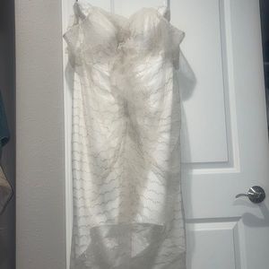 NWOT City Chic Fitted White/Gold Dress